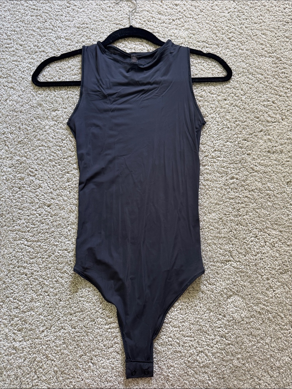 SKIMS Black Sheer High Neck Bodysuit XS